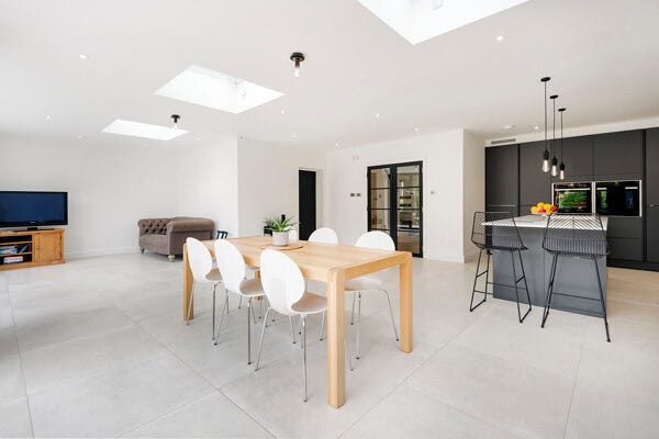 three velux curved glass rooflights